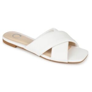 Journee Collection Women Carlotta Slide Flat
Sandals White 7.5